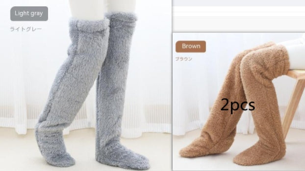 Goodbye Cold Nights! Cozy Over-Knee Fuzzy Socks for Snug Winter Warmth