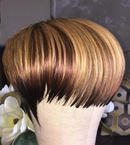 XBeauty Classic Brown Short Bob Wig with Bangs – Straight Heat-Resistant Synthetic Hair