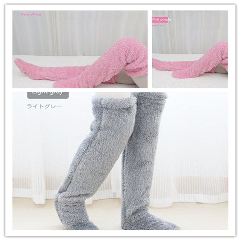 Goodbye Cold Nights! Cozy Over-Knee Fuzzy Socks for Snug Winter Warmth
