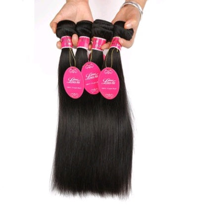 Real Human Hair Straight Wave Extensions – Natural Color Weft Curtain Wig