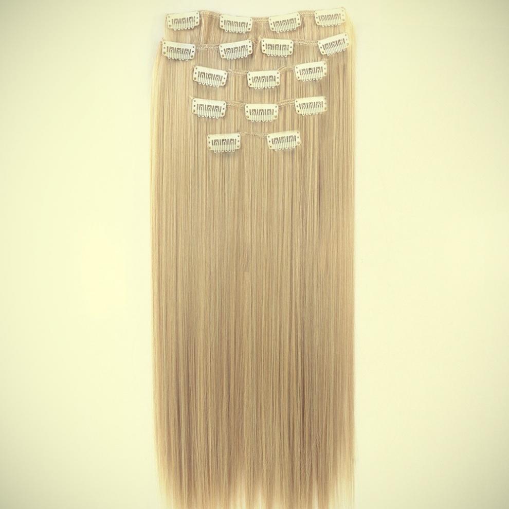 Straight Clip-In Hair Extensions – 55cm-60cm Heat-Resistant Fiber