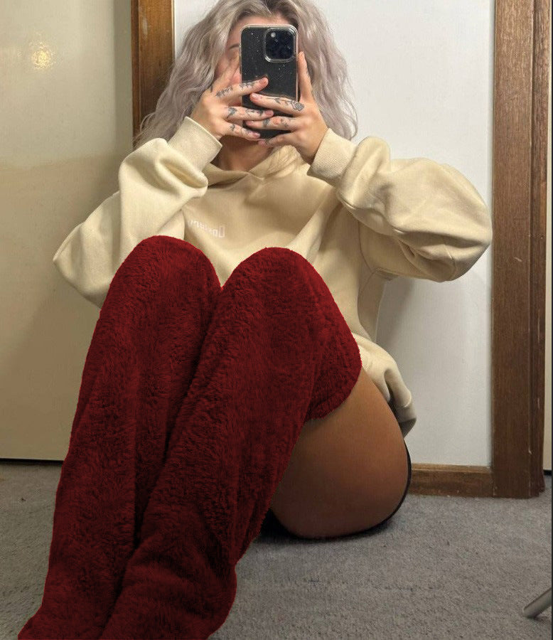 Goodbye Cold Nights! Cozy Over-Knee Fuzzy Socks for Snug Winter Warmth