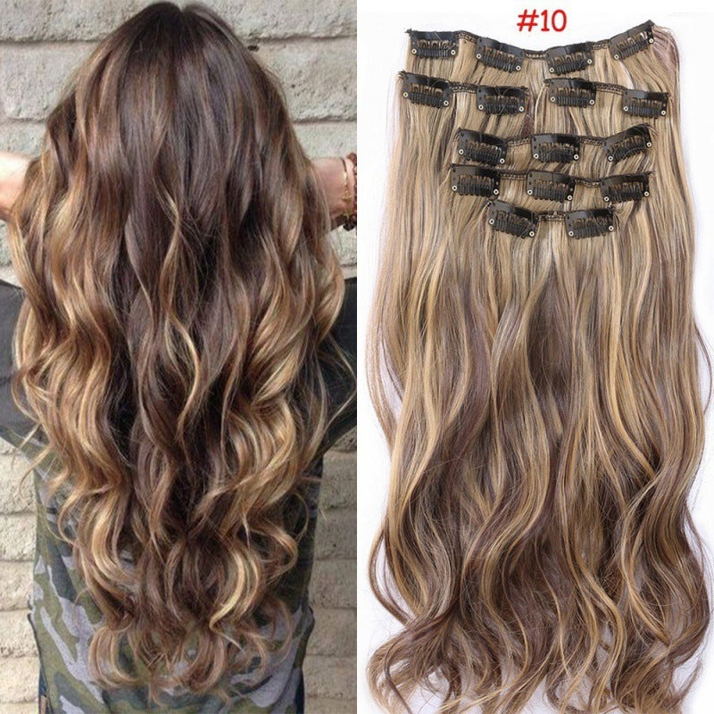 Straight Clip-In Hair Extensions – 55cm-60cm Heat-Resistant Fiber