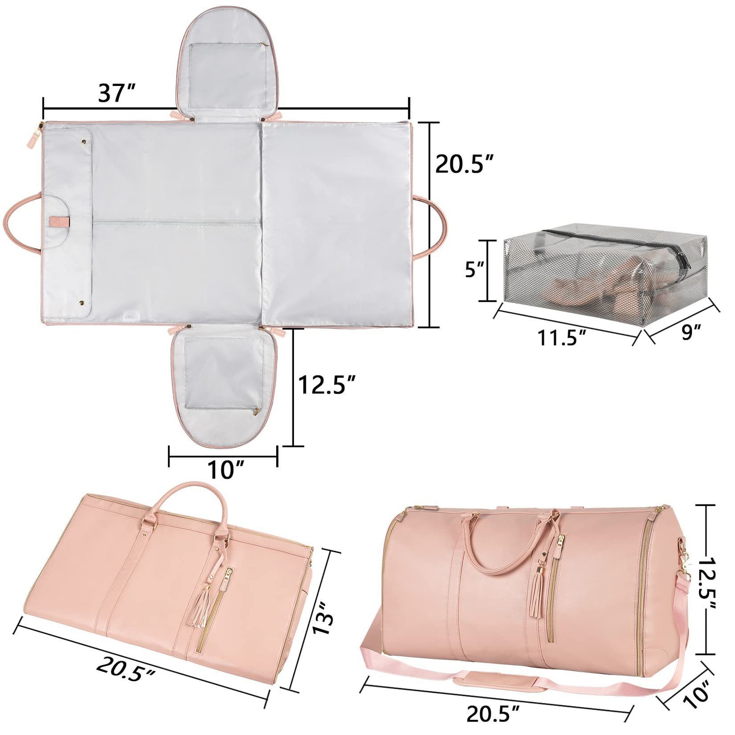 Large Capacity Travel Duffle Bag – Women’s Handbag, Folding Suit Bag, Waterproof Tote