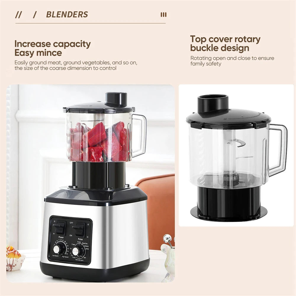3-in-1 Electric Blender 9500W – Multifunction Juicer, Smoothie Maker and Food Processor with 3L, 1.5L and 0.5L Containers