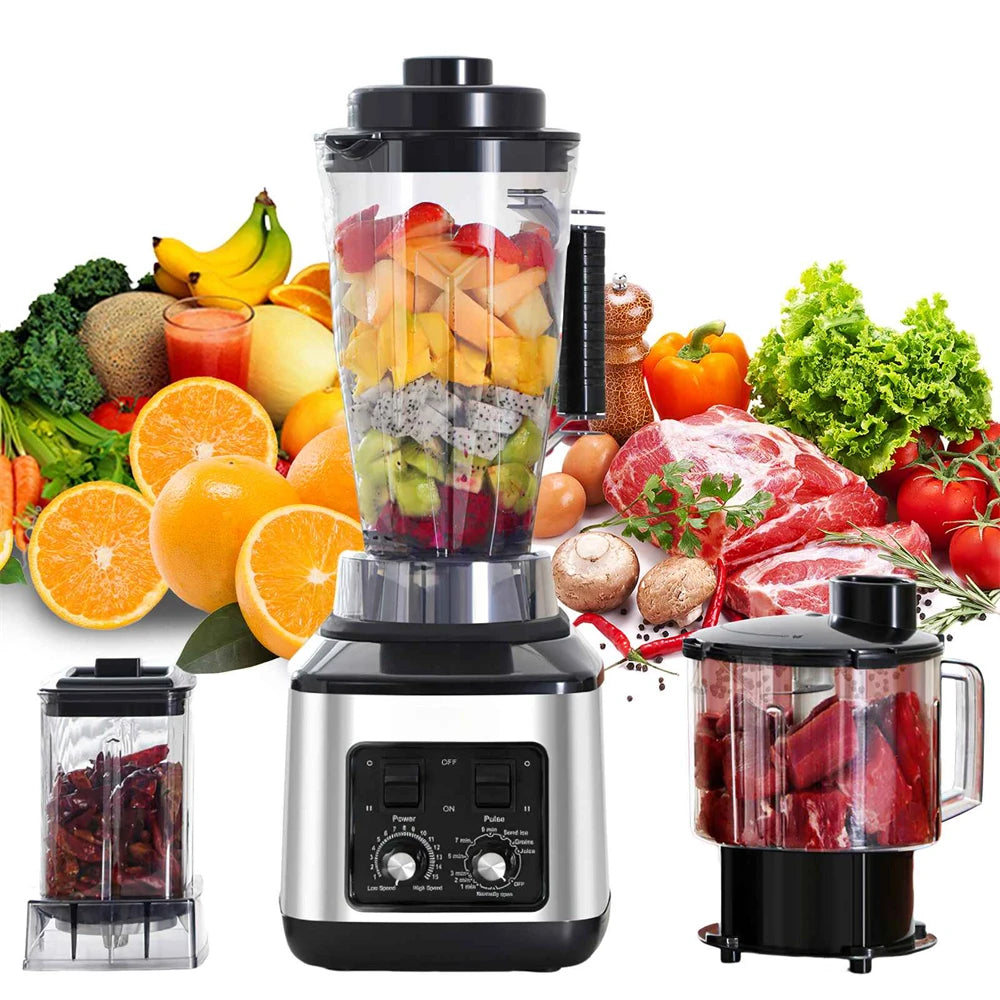 3-in-1 Electric Blender 9500W – Multifunction Juicer, Smoothie Maker and Food Processor with 3L, 1.5L and 0.5L Containers
