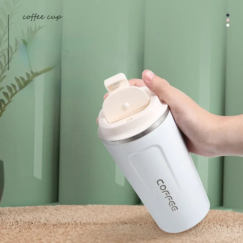 380ML 510ML Stainless Steel Thermal Travel Mug – Leakproof Coffee and Water Bottle