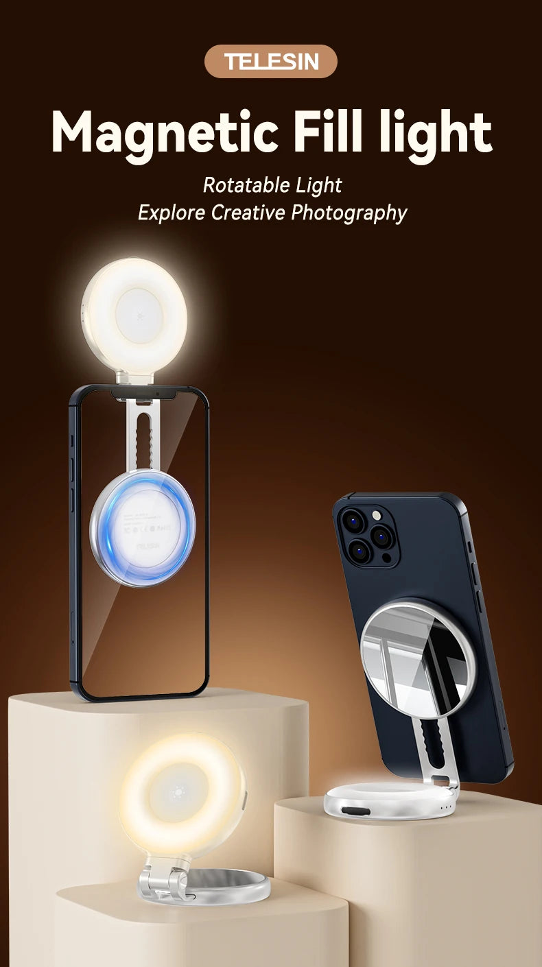 TELESIN Magnetic Phone Camera Grip with Remote – Shooting Handle for iPhone, Huawei & Samsung