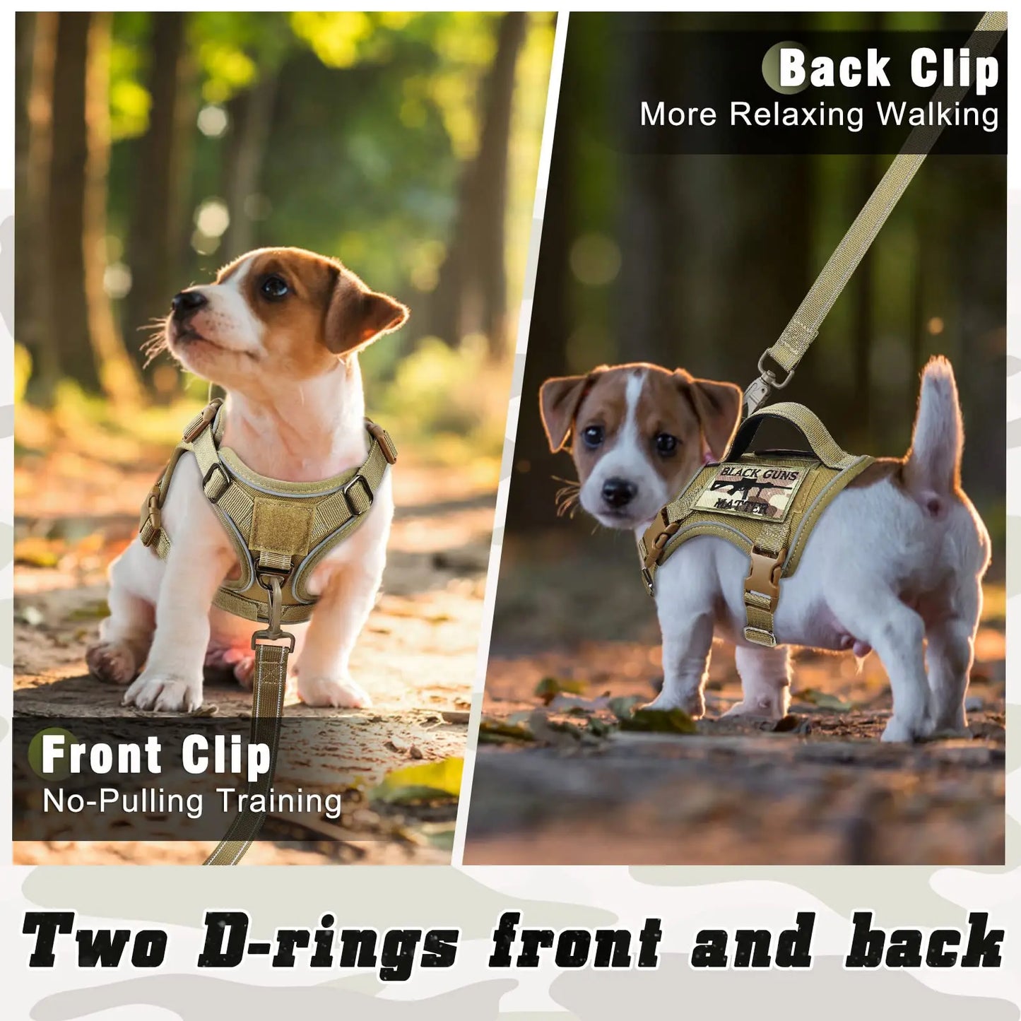 Tactical Dog Harness – Military-Style Vest with Handle & Reflective Straps (Small Dogs)