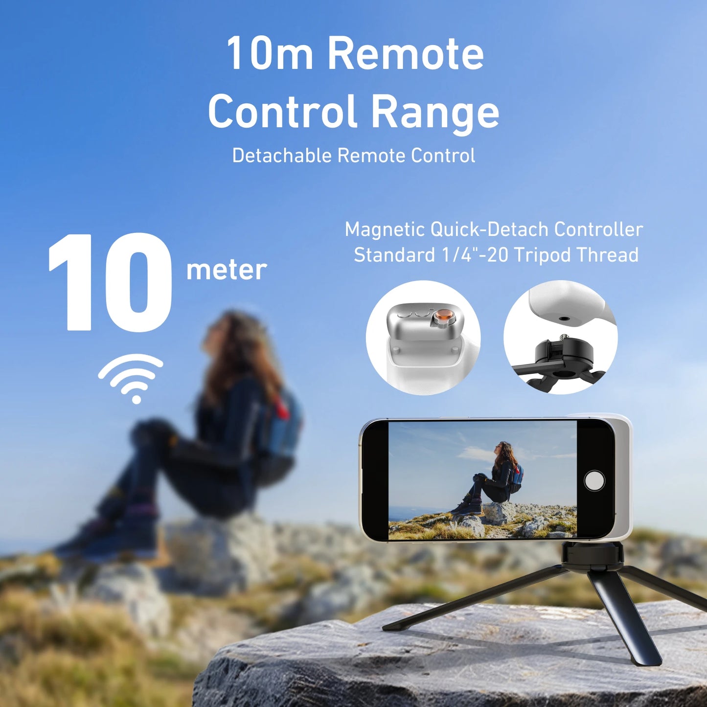 TELESIN Magnetic Phone Camera Grip with Remote – Shooting Handle for iPhone, Huawei & Samsung