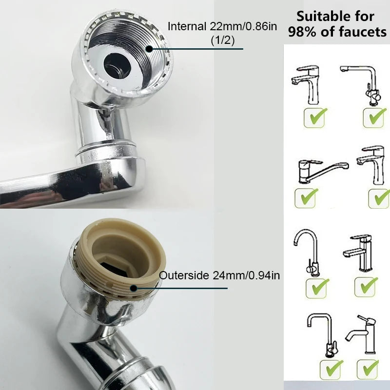 Universal Rotatable Faucet Sprayer Dual Mode Aerator