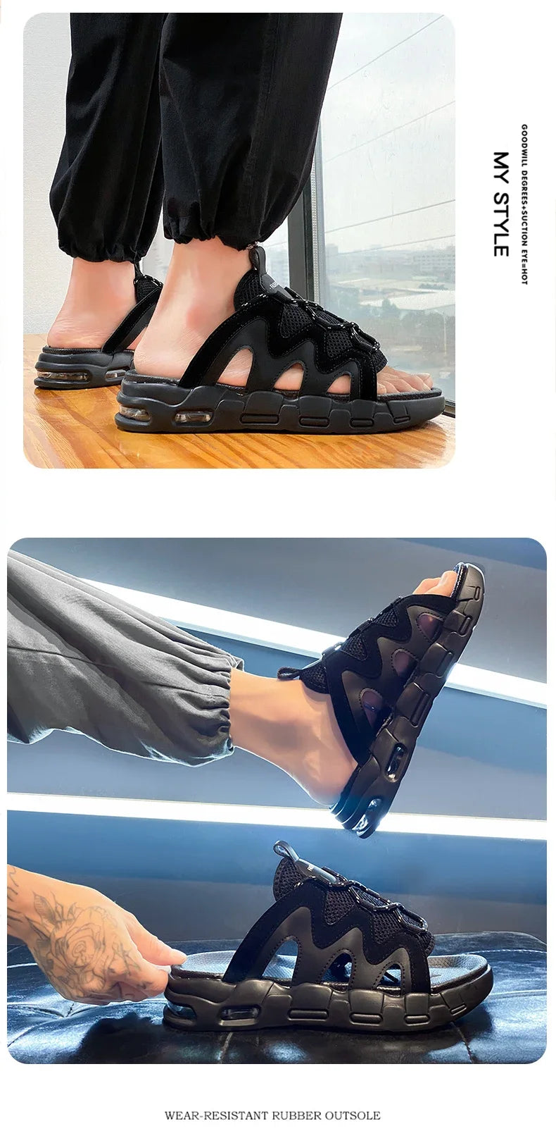 Men’s Summer Beach Slippers – 2024 Non-Slip Slides and Flip Flops for Indoor or Outdoor Wear