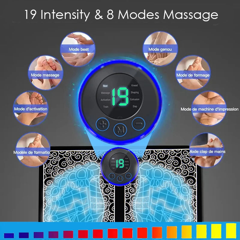 Electric Foot Massager Pad Muscle Stimulator for Pain Relief & Relaxation