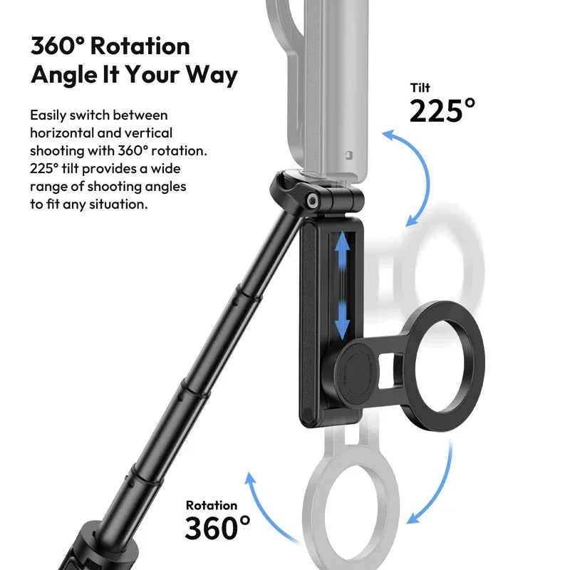 2026 Magnetic Selfie Stick Tripod with Remote – Extendable Phone Stand for iPhone, Samsung & Xiaomi