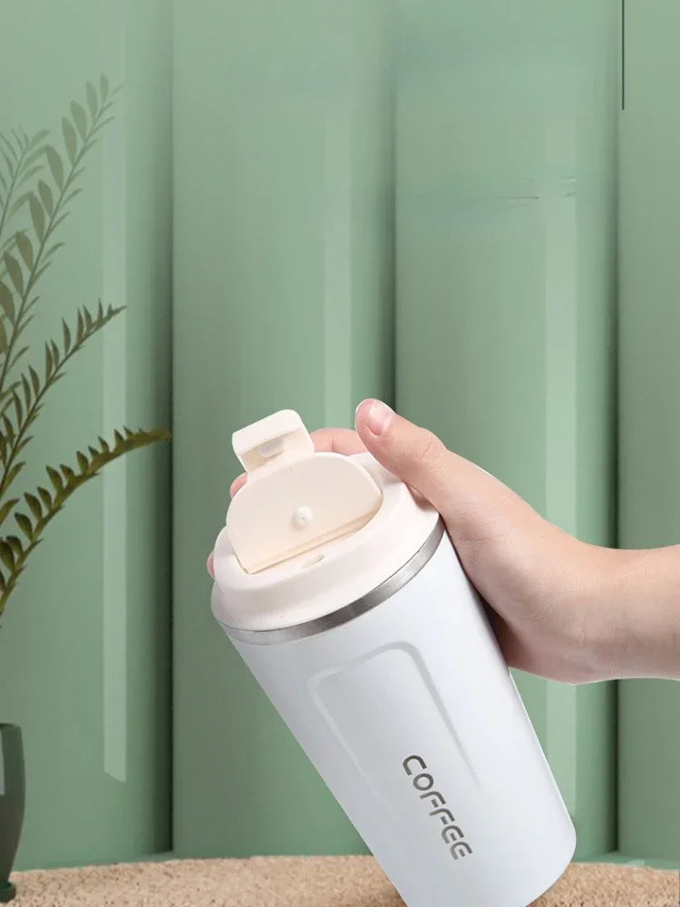 380ML 510ML Stainless Steel Thermal Travel Mug – Leakproof Coffee and Water Bottle