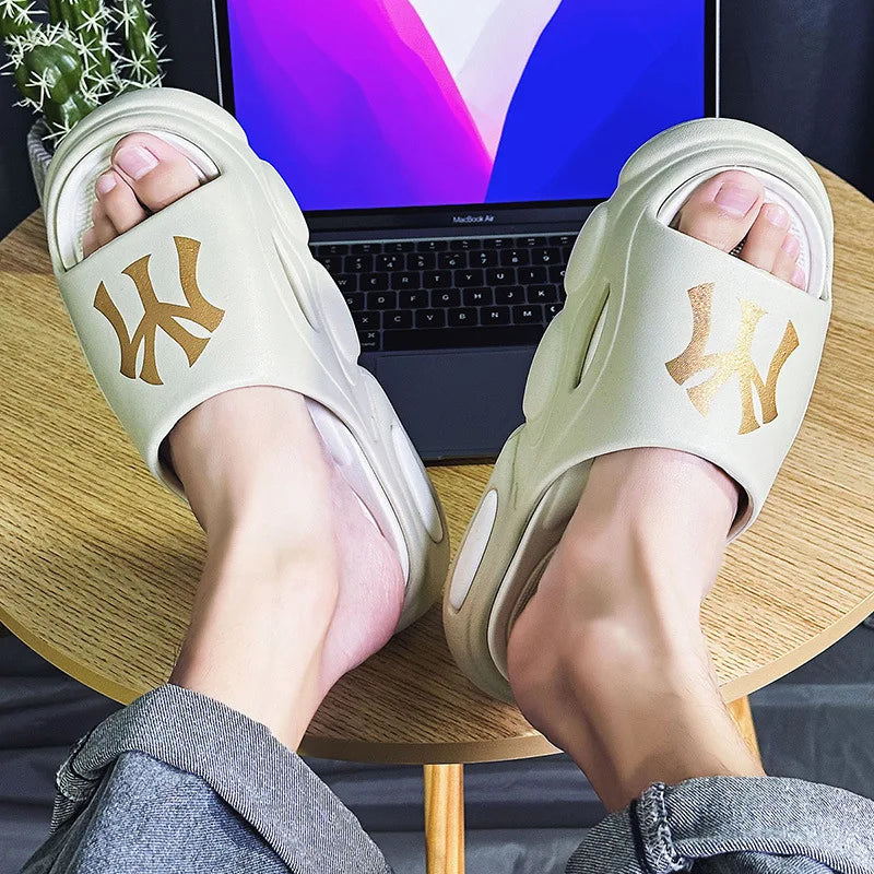 Men’s Platform EVA Slippers – Thick-Soled Non-Slip Indoor Outdoor Slides & Fashion Flip Flops