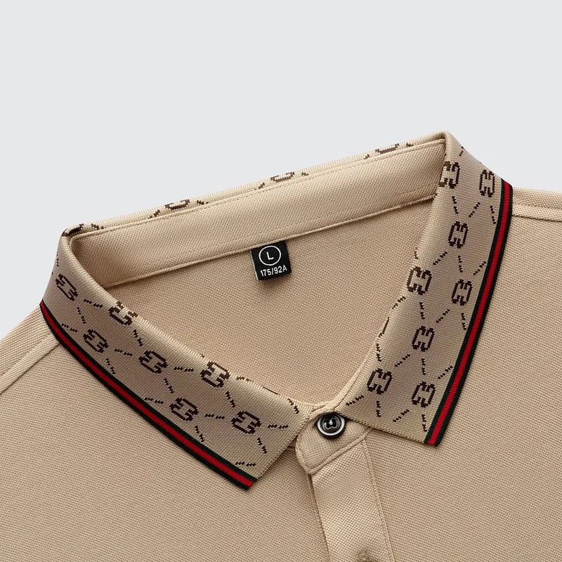 Men’s 2025 Ice Silk Embroidered Polo Shirt – Short Sleeve, High-End Breathable Summer T-Shirt