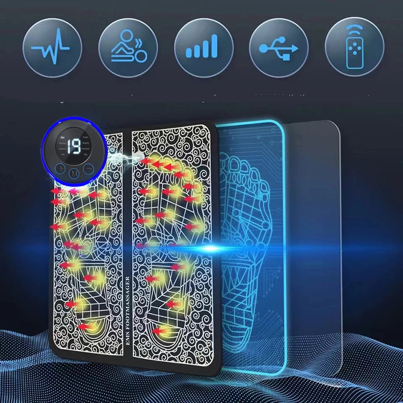 Electric Foot Massager Pad Muscle Stimulator for Pain Relief & Relaxation