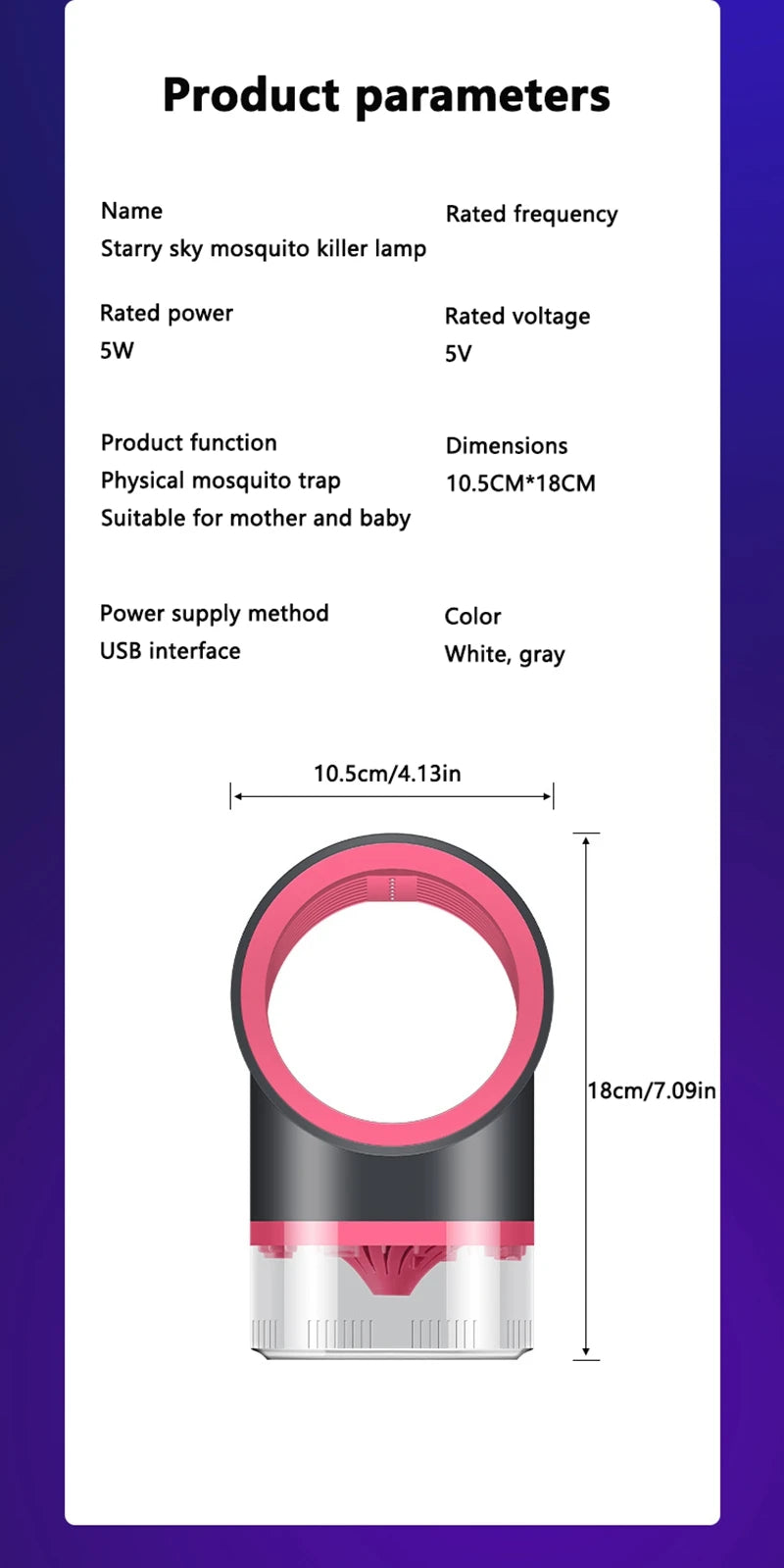 Ion Purification Mosquito Killer Lamp – Portable Mini USB Rechargeable