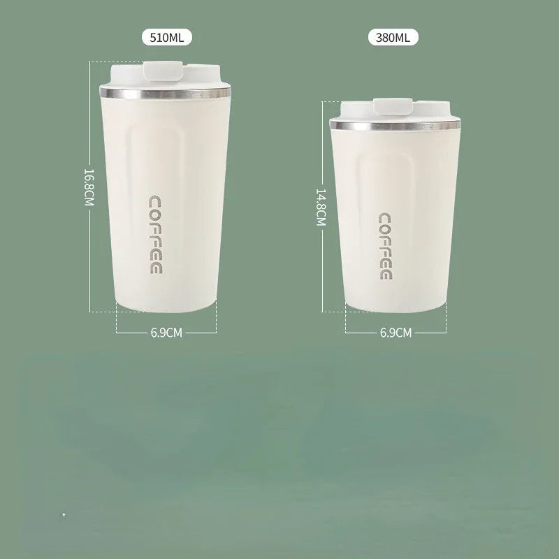 380ML 510ML Stainless Steel Thermal Travel Mug – Leakproof Coffee and Water Bottle