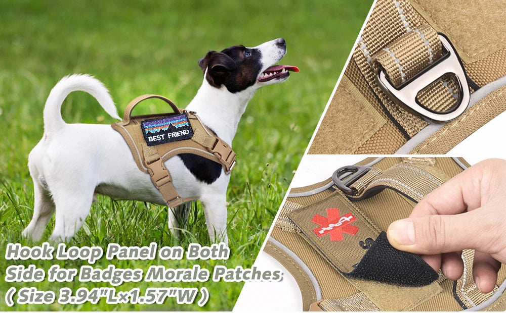 Tactical Dog Harness – Military-Style Vest with Handle & Reflective Straps (Small Dogs)