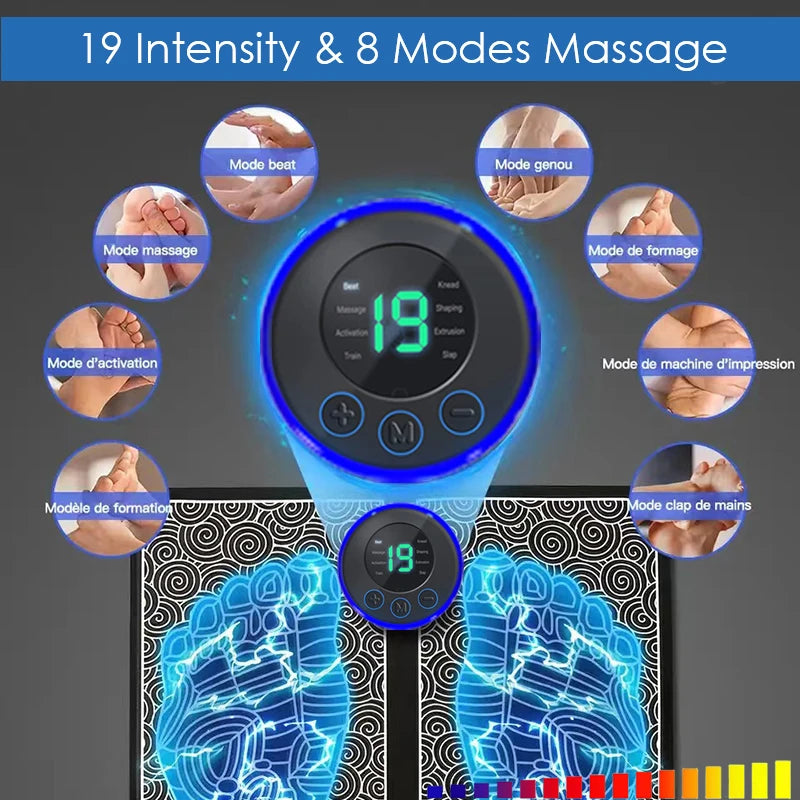Electric Foot Massager Pad Muscle Stimulator for Pain Relief & Relaxation