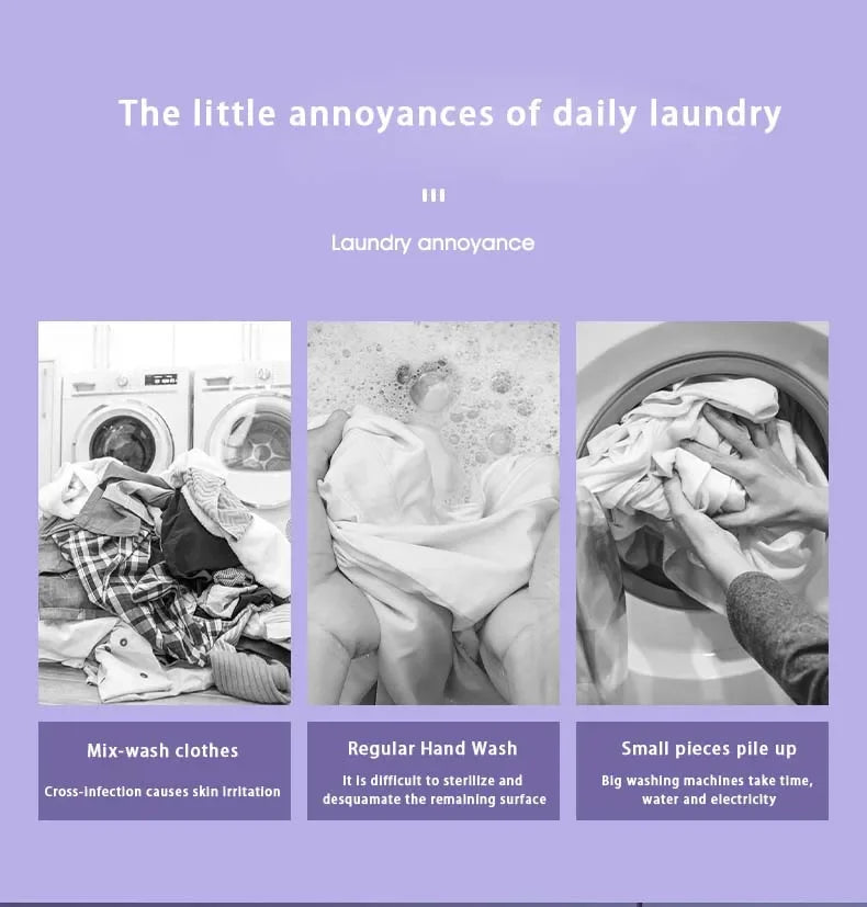 Mini Folding Washing Machine – 8L Portable Laundry Bucket for Dorms & Travel