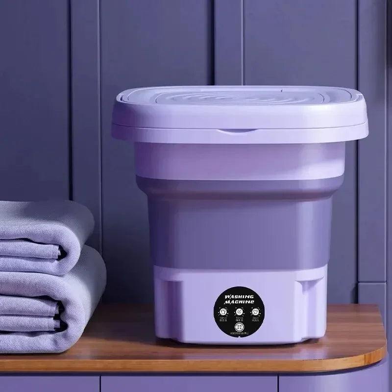Mini Folding Washing Machine – 8L Portable Laundry Bucket for Dorms & Travel