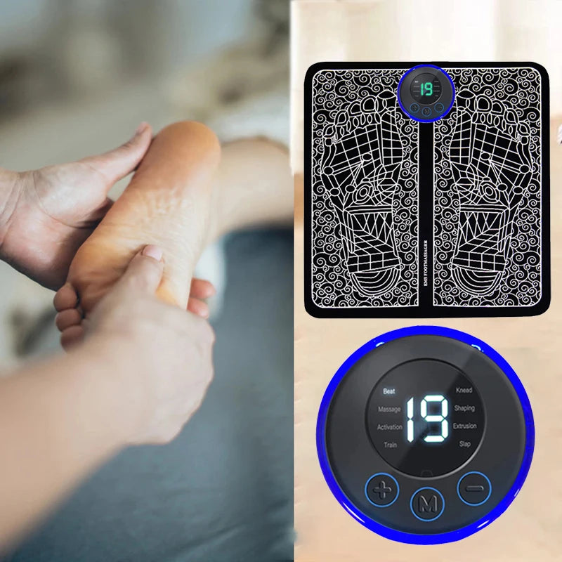 Electric Foot Massager Pad Muscle Stimulator for Pain Relief & Relaxation