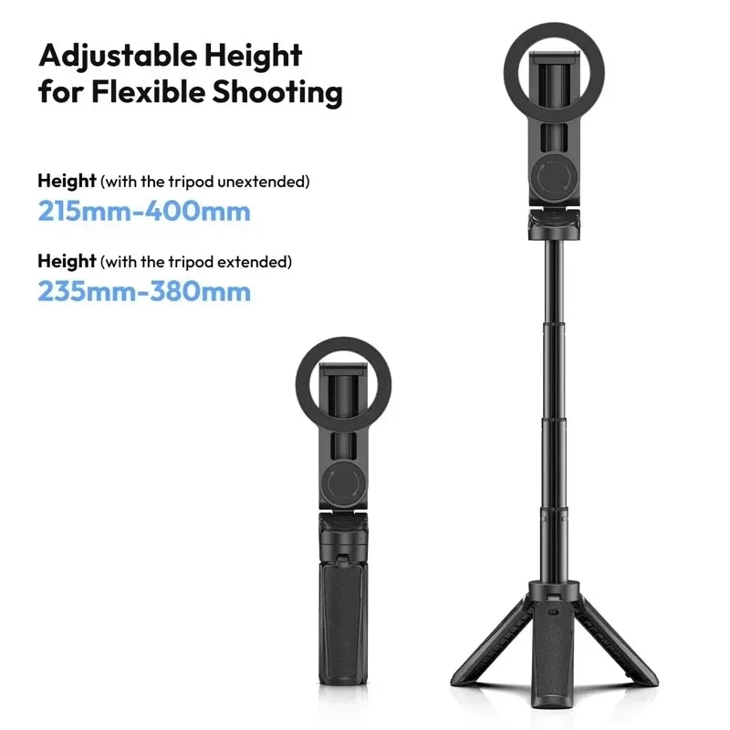 2026 Magnetic Selfie Stick Tripod with Remote – Extendable Phone Stand for iPhone, Samsung & Xiaomi