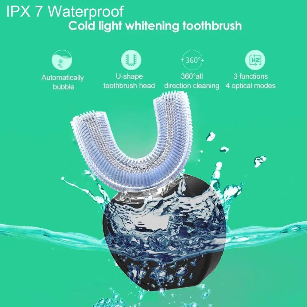 U-Shaped Sonic Electric Toothbrush for Adults - Teeth Whitening Oral Cleaner with Gum Care & Rechargeable Design