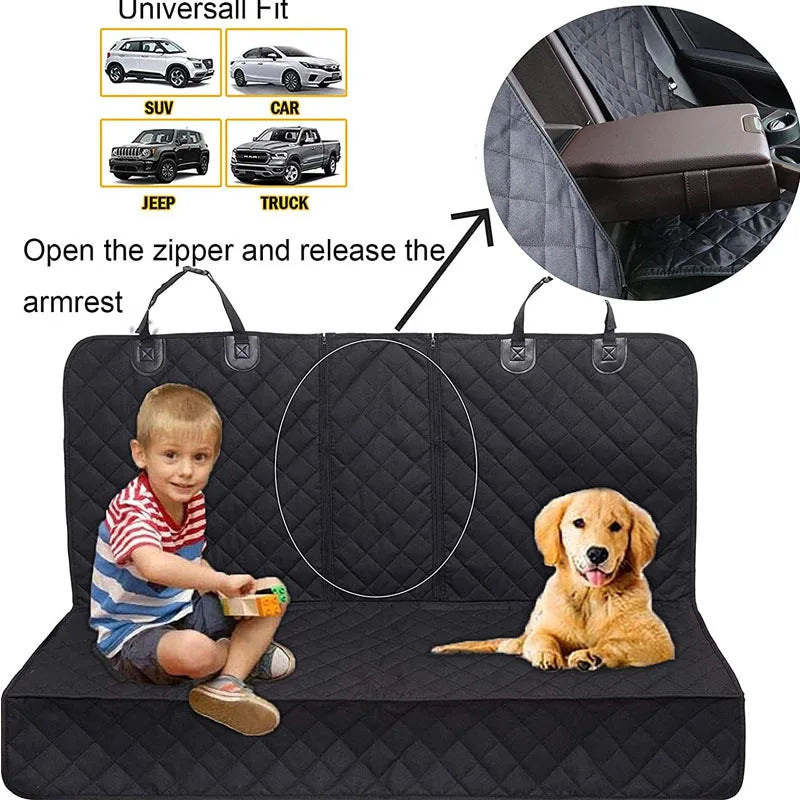 Waterproof Car Dog Seat Cover for Back Seat – Non-Slip Universal Pet Seat Protector and Safety Carrier Mat