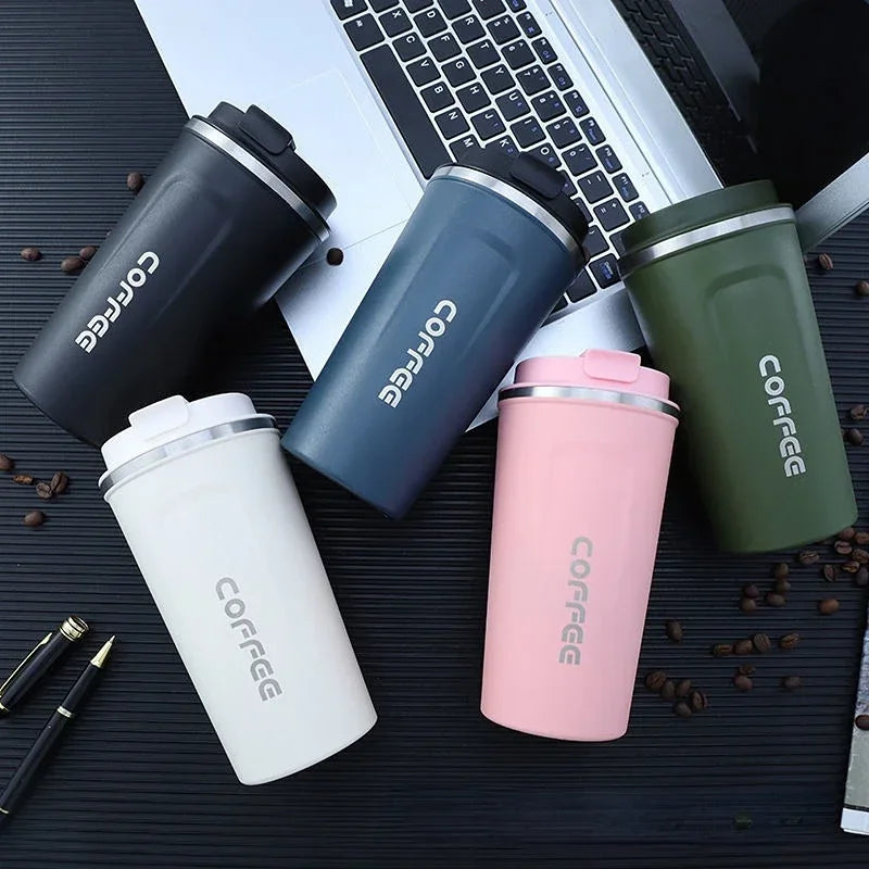 380ML 510ML Stainless Steel Thermal Travel Mug – Leakproof Coffee and Water Bottle