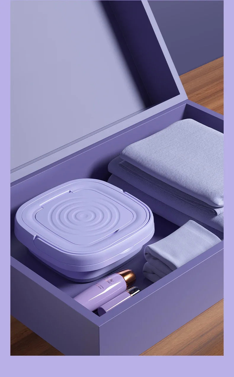 Mini Folding Washing Machine – 8L Portable Laundry Bucket for Dorms & Travel