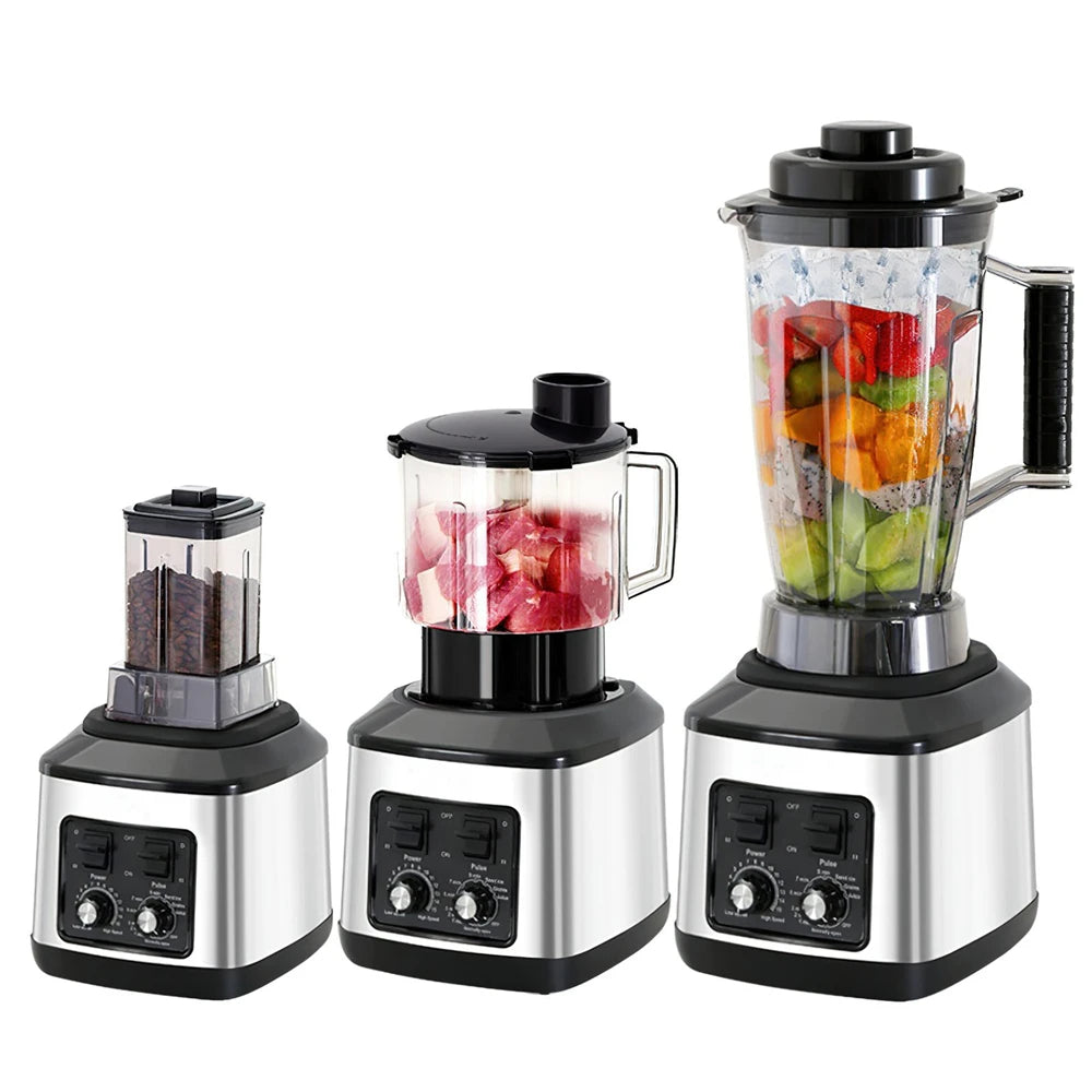 3-in-1 Electric Blender 9500W – Multifunction Juicer, Smoothie Maker and Food Processor with 3L, 1.5L and 0.5L Containers