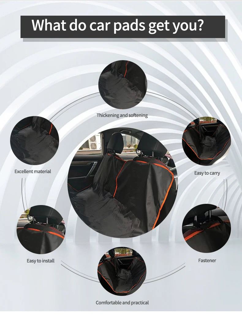 Dog Car Seat Cover for Back Seat – Oxford Cloth Durable Scratchproof Hammock and Pet Seat Protector for Cars, Trucks and SUVs