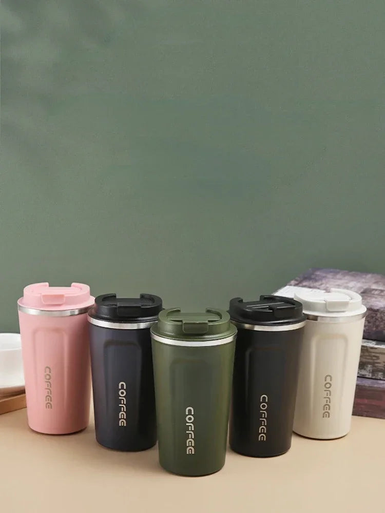 380ML 510ML Stainless Steel Thermal Travel Mug – Leakproof Coffee and Water Bottle