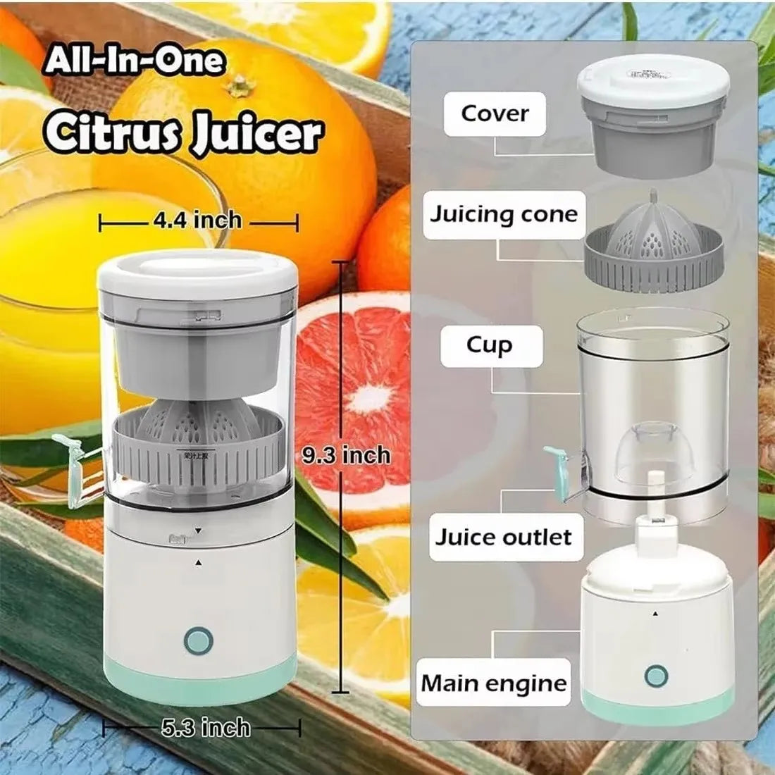 Fully Automatic Fruit Juicer Portable Household Juice Machine with Residue Separation
