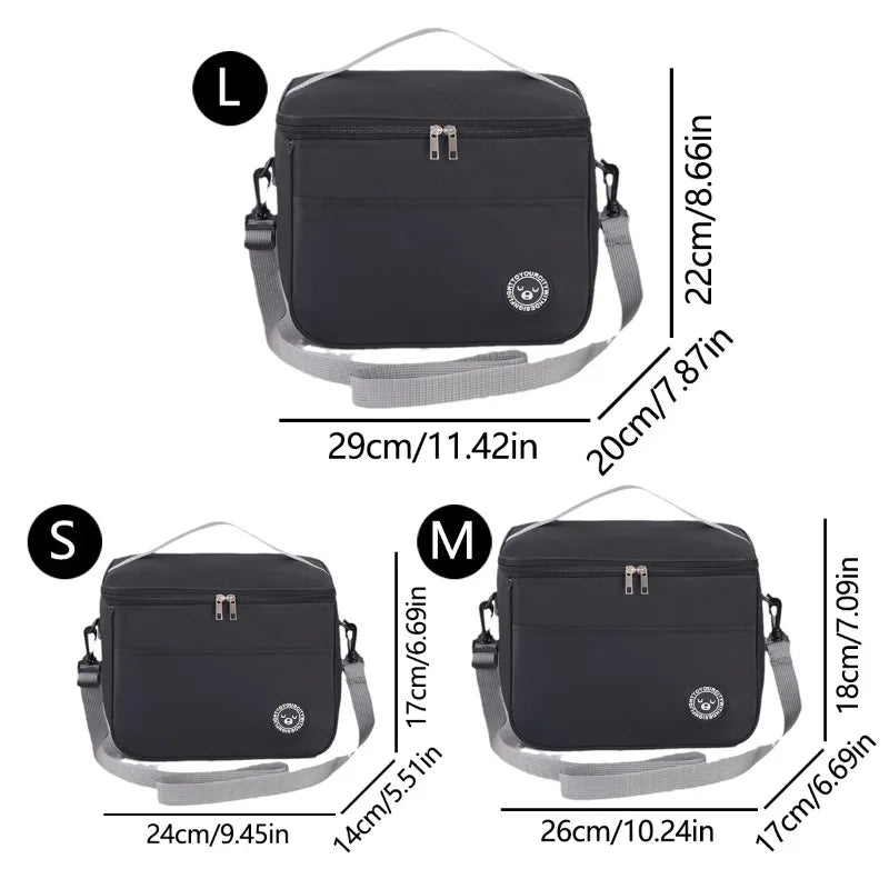 Thermal Insulated Lunch Bag – Waterproof, Thickened, Large Capacity with Adjustable Strap