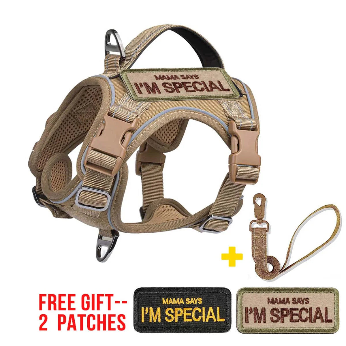 Tactical Dog Harness – Military-Style Vest with Handle & Reflective Straps (Small Dogs)