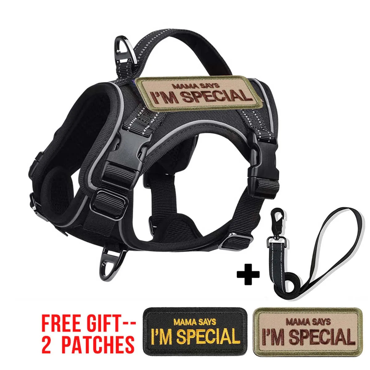 Tactical Dog Harness – Military-Style Vest with Handle & Reflective Straps (Small Dogs)