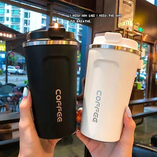 380ML 510ML Stainless Steel Thermal Travel Mug – Leakproof Coffee and Water Bottle