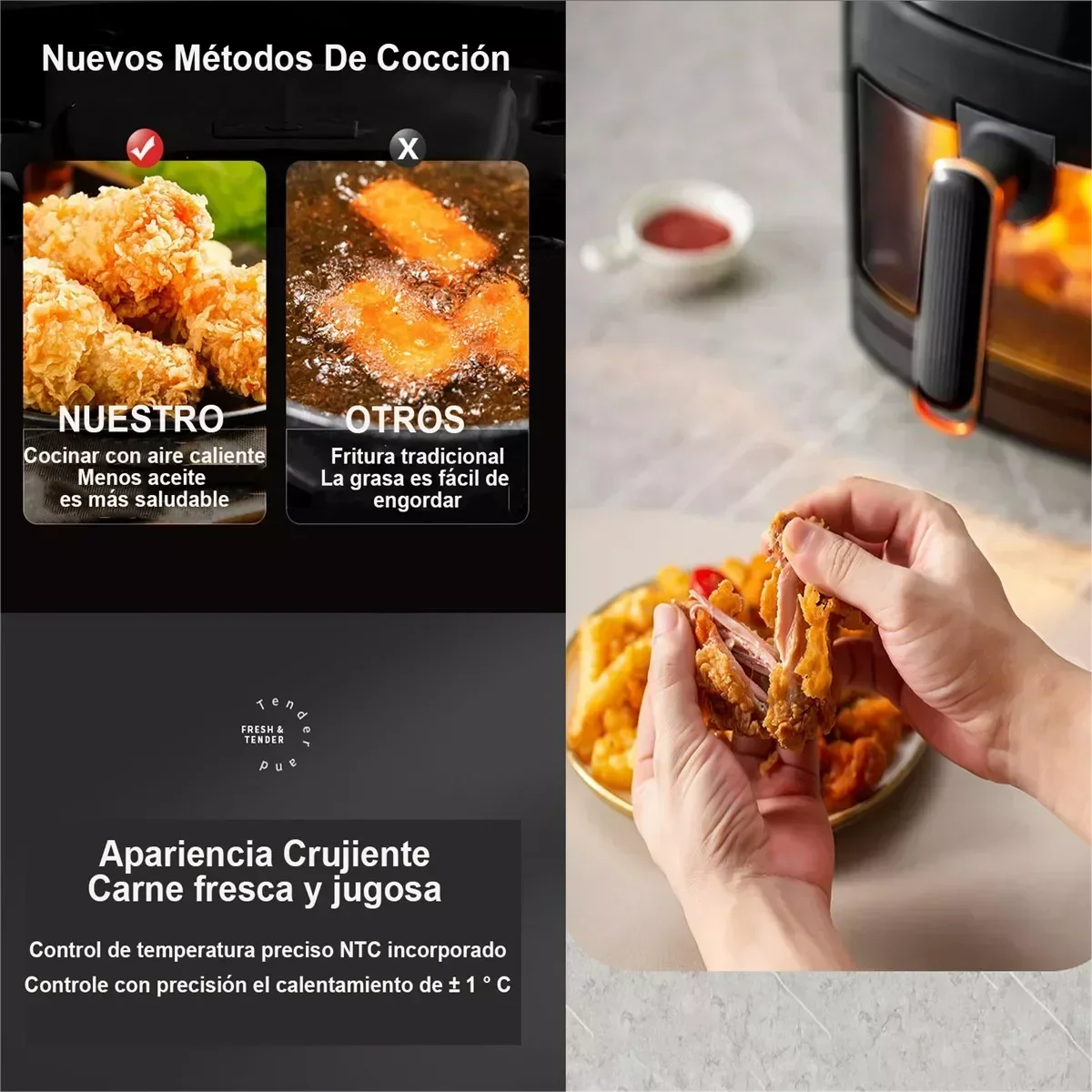 8L Digital Air Fryer – Touch Control, Healthy Cooking
