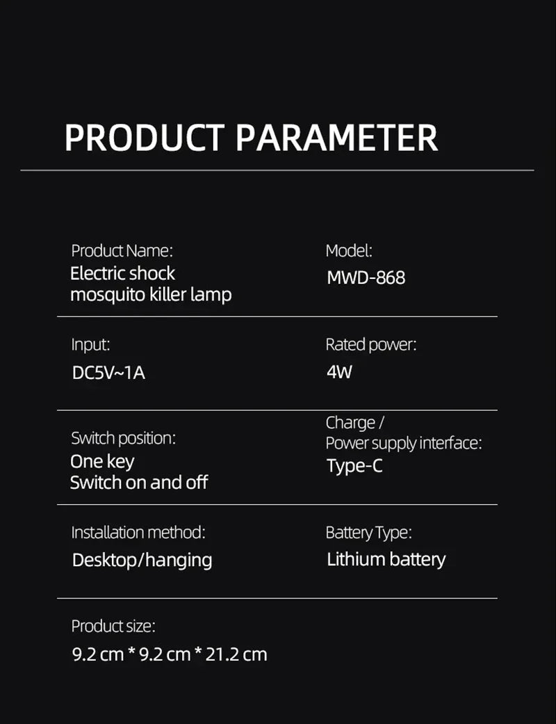 Portable USB Mosquito Killer Lamp – Ion Purification Mini