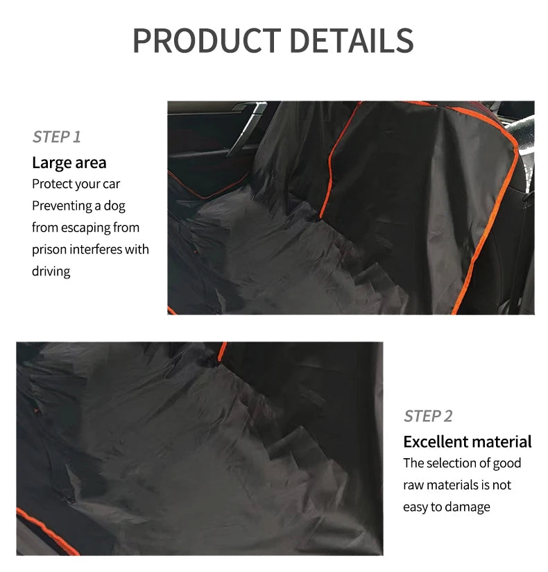 Dog Car Seat Cover for Back Seat – Oxford Cloth Durable Scratchproof Hammock and Pet Seat Protector for Cars, Trucks and SUVs