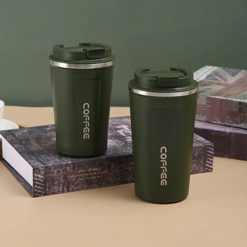 380ML 510ML Stainless Steel Thermal Travel Mug – Leakproof Coffee and Water Bottle