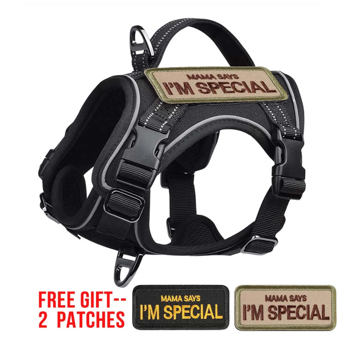 Tactical Dog Harness – Military-Style Vest with Handle & Reflective Straps (Small Dogs)