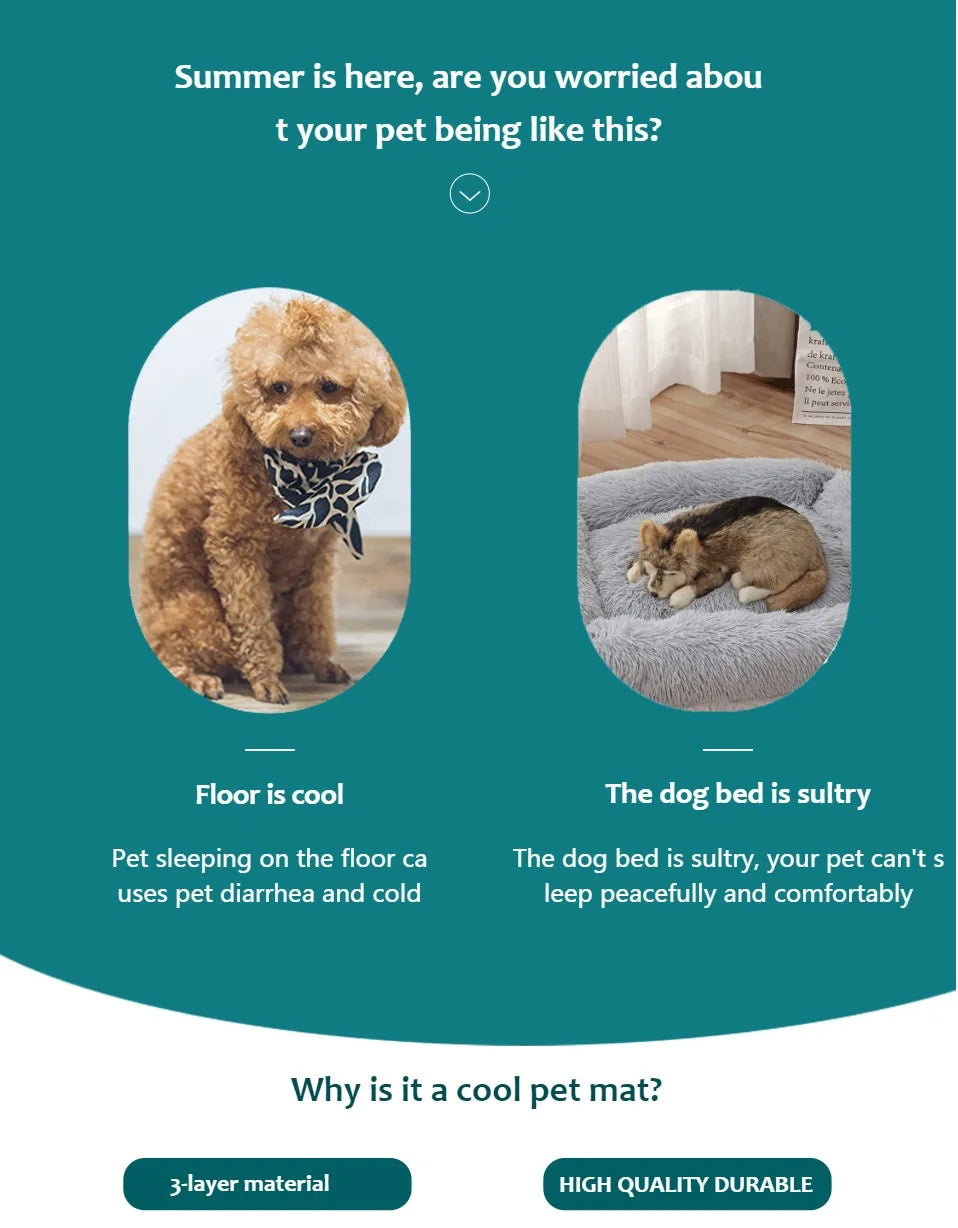 Extra Large Dog Cooling Mat – Summer Cold Bed for Small & Large Dogs, Cats, and Pets