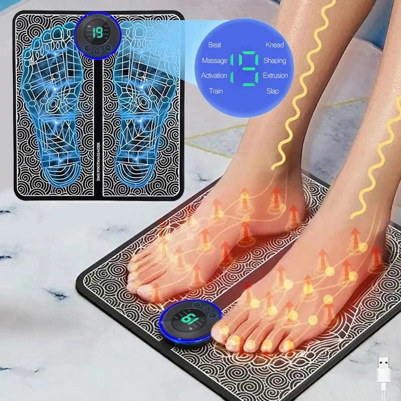 Electric Foot Massager Pad Muscle Stimulator for Pain Relief & Relaxation