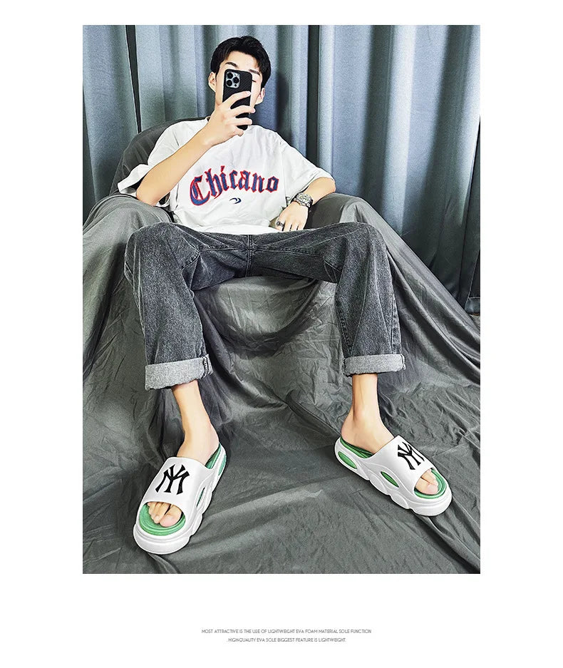 Men’s Platform EVA Slippers – Thick-Soled Non-Slip Indoor Outdoor Slides & Fashion Flip Flops